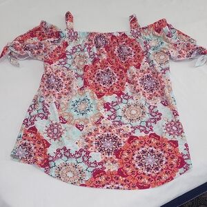 Bobbie Brooks Multicolor Off-Shoulder Blouse